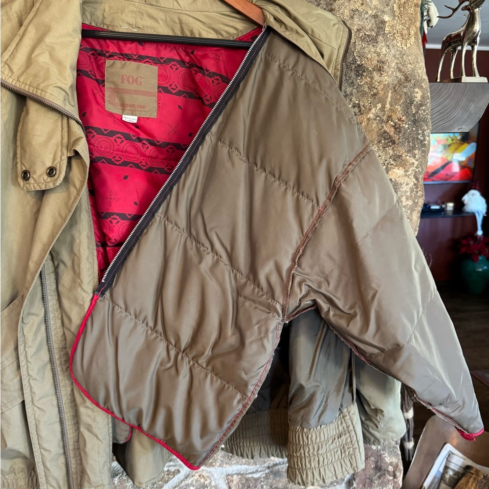 London Fog Khaki Bomber with detachable down liner - Picture 5 of 8